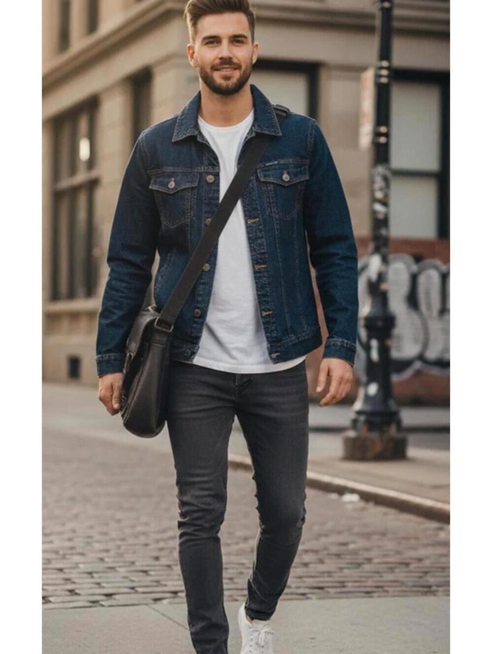 Pull&Bear Classic Blue Denim Jacket Button Front Trucker Style Size S